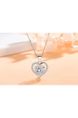 925 Ayar Damgalı Gümüş Kaplama Zirkon Taşlı Kalp Kadın Kolye thumbnail 1