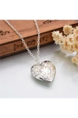 Fotoğraf Çerçeveli Kalp Kolye Gümüş Renk Hediyelik thumbnail 4