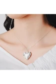 Fotoğraf Çerçeveli Kalp Kolye Gümüş Renk Hediyelik thumbnail 6