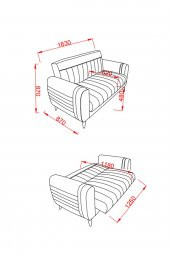 İPEK MOBİLYA Majör 2li Kanepe ( Koyu Gri ) - 6