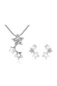 925 Ayar Zirkon Taşlı Yıldız Figürlü Gümüş Kolye Küpe Seti Hediyelik thumbnail 1