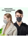 Filtre Nano Teknoloji Siyah Kalın Kumaş Yıkanabilir Yüs Virüs Maskesi thumbnail 3
