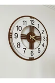 Beyaz Dekoratif Ahşap Hediyelik Sade ve Modern Duvar Saati Pilli Yuvarlak Modern TR Ahşap 40 x 40 thumbnail 2