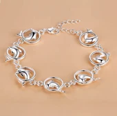 925 Ayar Gümüş Kadın Yunus Figürlü Bileklik – Zarif Hediyelik Takı thumbnail 2