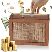 10.000 TL Hedefli Ahşap Kumbara – Parabox Tasarım, Para Biriktirme Kutusu, Motivasyon Kutusu, Hedef Kumbara thumbnail 1