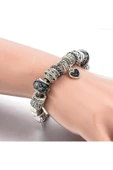 Avusturya Kristali Siyah Kalp Charm Bileklik thumbnail 6