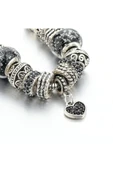Avusturya Kristali Siyah Kalp Charm Bileklik thumbnail 5