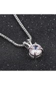 925 Ayar Gümüş Kristal Taşlı Zincirli Kolye | Şık ve Zarif Kadın Kolye Modeli thumbnail 3