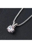 925 Ayar Gümüş Kristal Taşlı Zincirli Kolye | Şık ve Zarif Kadın Kolye Modeli thumbnail 9