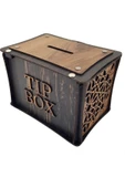 El Yapımı Dikdörtgen Ahşap Bahşiş Kutusu Sandık Tip Box Kumbara Tibbox Hediyelik thumbnail 7