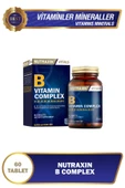 Nutraxin B Complex Vitamin 60 Tablet - B1, B2, B3, B5, B6, B12, Folik Asit, Biotin, Kolin, İnositol thumbnail 1
