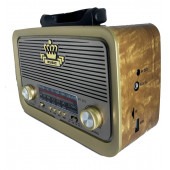 Everton RT-301 Ahşap Bluetooth Nostalji Şarjlı 3 Band Radyo usb sd Aux mp3 player düz ahşap - 2