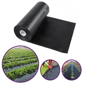 MULCH NAYLONU 100cm ENLİ 20 MİCRON (UZUNLUK SEÇİNİZ) SİYAH TABAN ÖRTÜSÜ PİDOK ÇİLEK MULCH UV Lİ SEBZE NAYLONU - 1