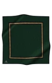 % 57 İPEK % 43 VİSKON Twill İpek Geometrik Desenli Zümrüt Yeşili - Siyah Renkli 90x90 Eşarp Dikim Şekli : El Dikişi thumbnail 2