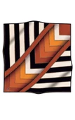 %100 Twill İpek Geometrik Desenli Taba - Siyah Renkli 90x90 Eşarp Dikim Şekli : El Dikişi thumbnail 2