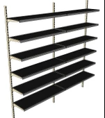 6 Katlı 2'li Market Rafı - Duvara Monte, Standart Market Rafı  Turuncu 30x65 cm thumbnail 2