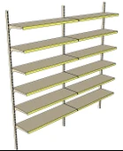 6 Katlı 2'li Market Rafı - Duvara Monte, Standart Market Rafı  Mavi 30x65 cm thumbnail 4