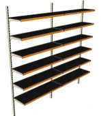 6 Katlı 2'li Market Rafı - Duvara Monte, Standart Market Rafı  Turuncu 30x65 cm thumbnail 3