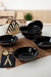 Seramikci Siyah Gold 6Lı Yemek Tabağı*6 - 1