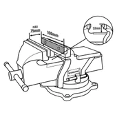 WORKPRO WP233005 100mm 360° Döner Tabanlı Örslü Profesyonel Tezgâh Mengene thumbnail 3