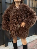 Deve Tüylü Teddy Kürk Büyük Boy Mont thumbnail 6
