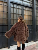 Deve Tüylü Teddy Kürk Büyük Boy Mont thumbnail 8