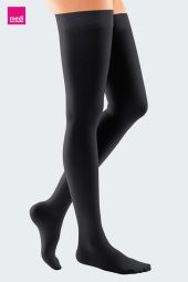 DUOMED DİZ ÜSTÜ ORTA BASINÇ (CCL 1) - SİYAH RENK - KAPALI BURUN - MEDİKAL BASINÇ ÇORABI - 1