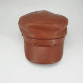 Bayan Deri Şapka Arkası Lastikli Taba Renk thumbnail 2