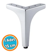 Mobilya Ayağı Modern Koltuk Dayanıklı Üçgen Ünitesi Ayağı Ayakları 15 cm Gümüş Krom Metal thumbnail 1