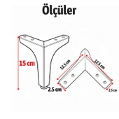 Mobilya Ayağı Modern Koltuk Dayanıklı Üçgen Ünitesi Ayağı Ayakları 15 cm Gümüş Krom Metal thumbnail 4