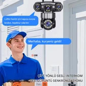 ES5904 WİFİ Güvenlik Kamerası 4 Kameralı Türkçe 4K Ultra Hareketli Sesli Gece Görüşlü Akıllı Kamera thumbnail 6