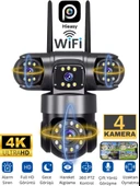 ES5904 WİFİ Güvenlik Kamerası 4 Kameralı Türkçe 4K Ultra Hareketli Sesli Gece Görüşlü Akıllı Kamera thumbnail 1