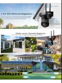 ES5904 WİFİ Güvenlik Kamerası 4 Kameralı Türkçe 4K Ultra Hareketli Sesli Gece Görüşlü Akıllı Kamera thumbnail 3