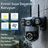 ES5904 WİFİ Güvenlik Kamerası 4 Kameralı Türkçe 4K Ultra Hareketli Sesli Gece Görüşlü Akıllı Kamera thumbnail 10