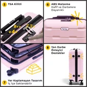 Biggdesign Moods Up TSA Kilitli 24" ABS Gövdeli Valiz  | Orta Boy-Pembe thumbnail 6