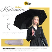 Biggdesign Moods Up Açık Gri Tam Otomatik UV Şemsiye, Rüzgara Dayanıklı, Hızlı Kuruyan, Çanta Boy thumbnail 7