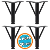 Mobilya Ayağı Modern Koltuk Kanepe Dayanıklı Tv Ünitesi Ayağı Ayakları Siyah Metal 20 cm 4 ADET thumbnail 1