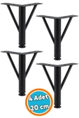 Mobilya Ayağı Modern Koltuk Kanepe Dayanıklı Tv Ünitesi Ayağı Ayakları Siyah Metal 20 cm 4 ADET thumbnail 6