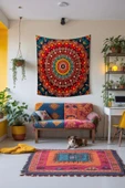 Medi Home ETHEREAL MANDALA DUVAR HALISI DUVAR ÖRTÜSÜ TAPESTRY thumbnail 2
