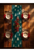Medi Home Yılbaşı Evergreen Geometry Ağaç Desenli Runner – Açık Yeşil thumbnail 7