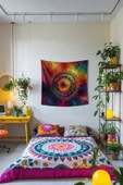 Medi Home NEXUS MANDALA DUVAR HALISI DUVAR ÖRTÜSÜ TAPESTRY thumbnail 2
