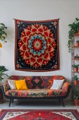 Medi Home STARLIGHT MANDALA DUVAR HALISI DUVAR ÖRTÜSÜ TAPESTRY thumbnail 1