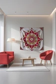 Medi Home AMBER MANDALA DUVAR HALISI DUVAR ÖRTÜSÜ TAPESTRY thumbnail 2