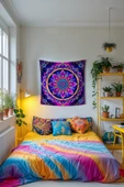 Medi Home CELESTIAL MANDALA DUVAR HALISI DUVAR ÖRTÜSÜ TAPESTRY thumbnail 1