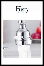 Krom 3 Fonksiyonlu Basınçlı Mutfak Lavabo Başlığı 360 Derece Döner Musluk Ucu Püskürtme Başlığı thumbnail 3