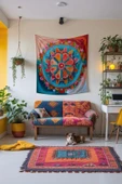 Medi Home OCEAN MANDALA DUVAR HALISI DUVAR ÖRTÜSÜ TAPESTRY thumbnail 2