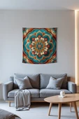 Medi Home VORTEX MANDALA DUVAR HALISI DUVAR ÖRTÜSÜ TAPESTRY thumbnail 1