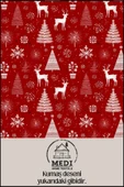 Medi Home Yılbaşı Kırmızı Geyikli Deseni Runner thumbnail 3