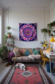 Medi Home PERIDOT MANDALA DUVAR HALISI DUVAR ÖRTÜSÜ TAPESTRY thumbnail 2