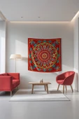 Medi Home PURE MANDALA DUVAR HALISI DUVAR ÖRTÜSÜ TAPESTRY thumbnail 2